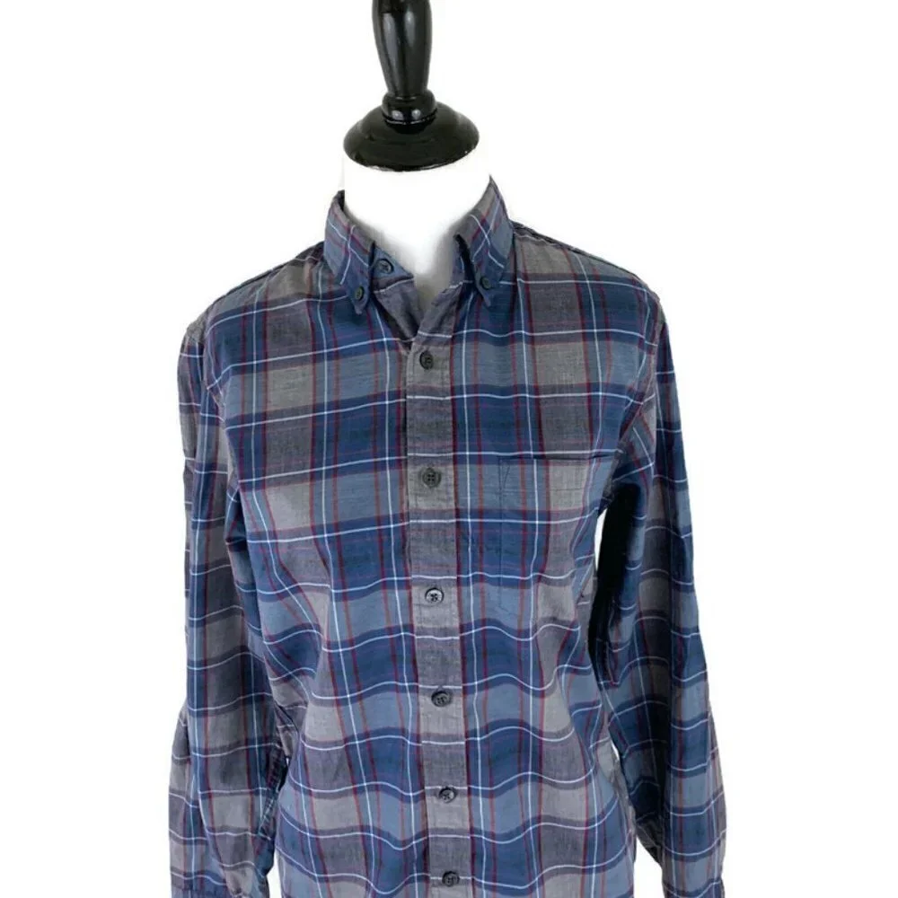 J. Crew Men's Size XS Button Down Shirt Plaid 100% Cotton Fitted